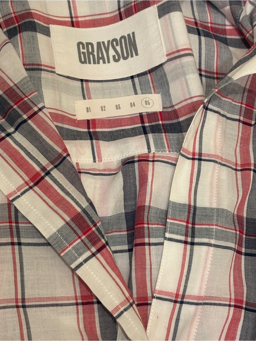 Grayson -Red and Navy Plaid Shirt